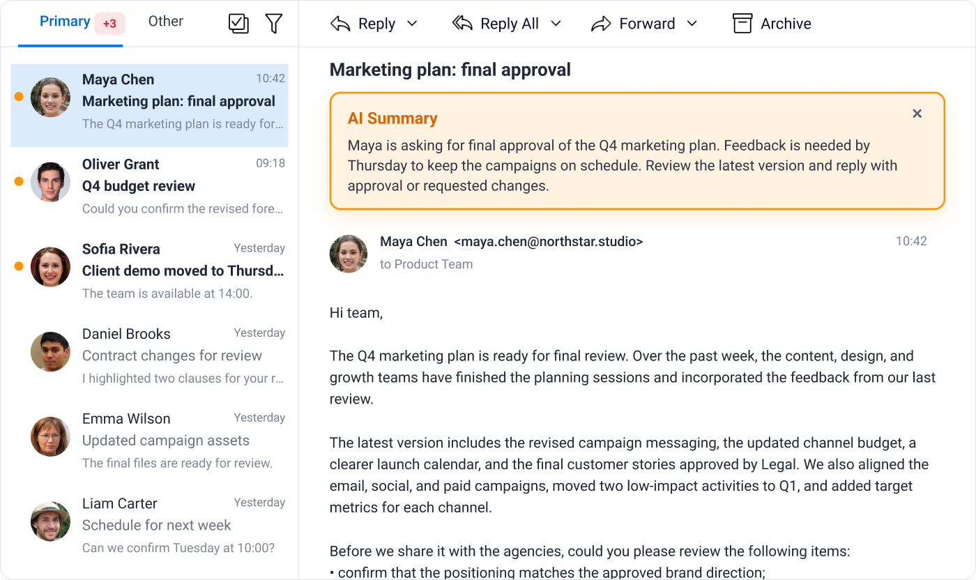 eM Client: AI Summarize
